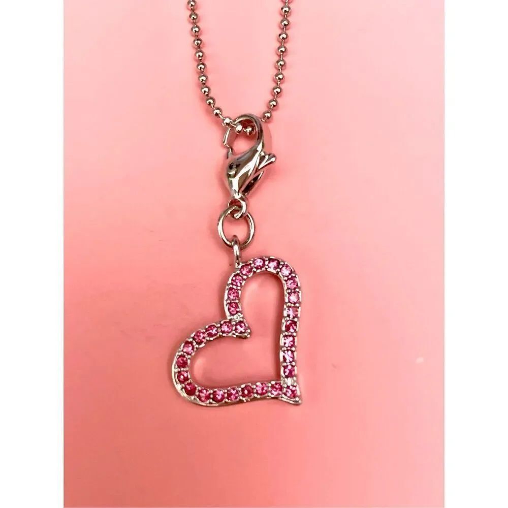 Pink Crystals Heart and Chain Necklace #valentine #love